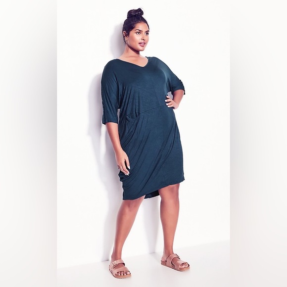 NWT Arna York Crush Knit Dress - Blue - Picture 1 of 6